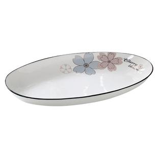 装鱼盘子家用大号简约创意长方形蒸鱼盘欧式加厚陶瓷菜盘碟可微波