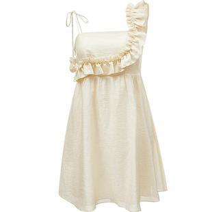 【ONLY奥莱】夏季独特甜辣高腰短款不对称吊带连衣裙女|124207005