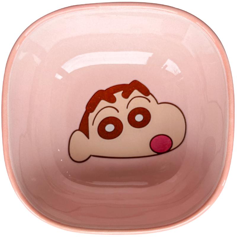 蜡笔小新吐骨碟蘸料碟调味小碟子陶瓷可爱酱料油醋碟火锅干料碟