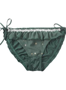 大码内裤女夏系带性感牛奶丝胖