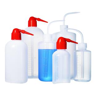 塑料洗瓶实验室250ml500ml1000ml甲醇乙醇蒸馏水洗瓶带刻度弯头点胶滴瓶尖嘴冲洗瓶吹气瓶噴水瓶压力式洗瓶