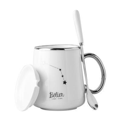 布丁瓷艺新骨细泥瓷电镀陶瓷水杯