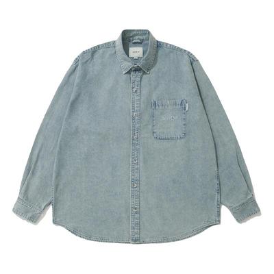 原创尖领长袖日系水洗炒砂