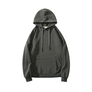 重磅厚款加绒卫衣男加肥加大码潮牌胖子宽松春秋季百搭打底外套头