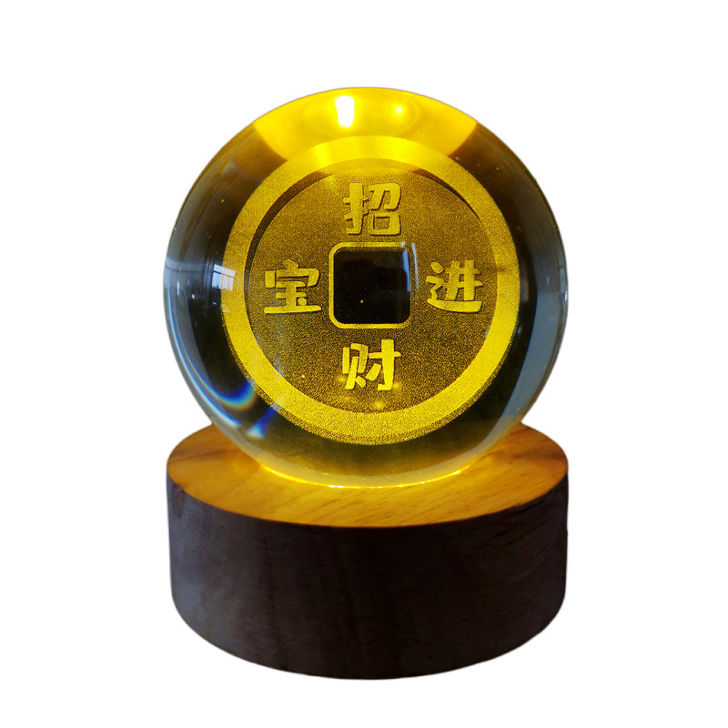 小号LED财神灯供奉灯水晶招财灯