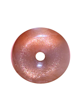 天然双色日光石平安扣吊坠金砂女