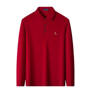 [绵羊毛桑蚕丝]梦特娇秋冬男士针织羊毛Polo衫翻领舒弹毛衣保暖J