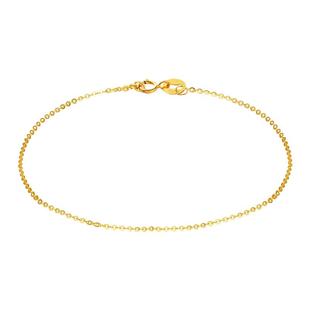 ZJUZ18k素金细手链女士玫瑰金简约白金彩金黄金细手镯定制刻字