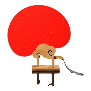 灵狐献瑞舞蹈扇子洒金宣纸扇儿童古典舞古风跳舞专用双面红色道具