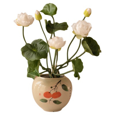 喜莱卡仿真花荷花假花绢花客厅装饰餐桌摆设花小莲花家居装饰花艺