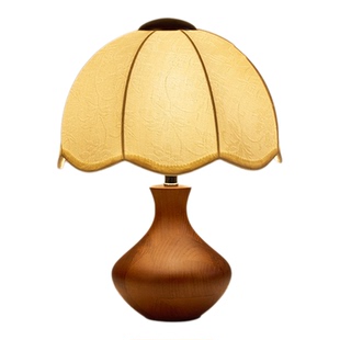 法式台灯卧室美式复古简约实木中古设计师客厅书房书桌装饰床头灯