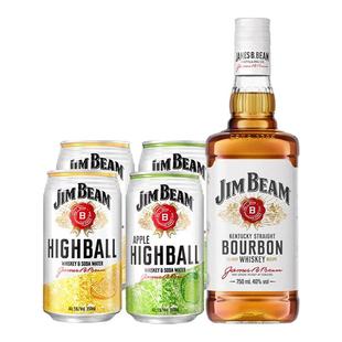 宾三得利 金宾波本威士忌700ml+金宾嗨棒350ml预调酒罐装组合