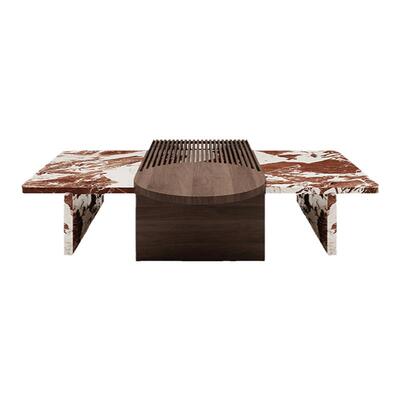 【十年质保】大理石伸缩组合茶几