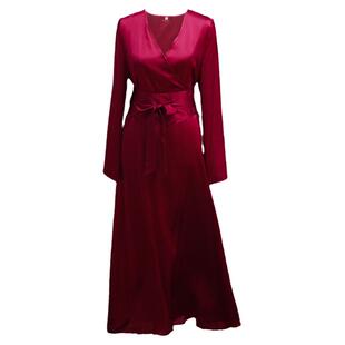 可改短送礼服腰带桑蚕丝女真丝睡衣婚礼睡裙家居装可外穿重磅加厚