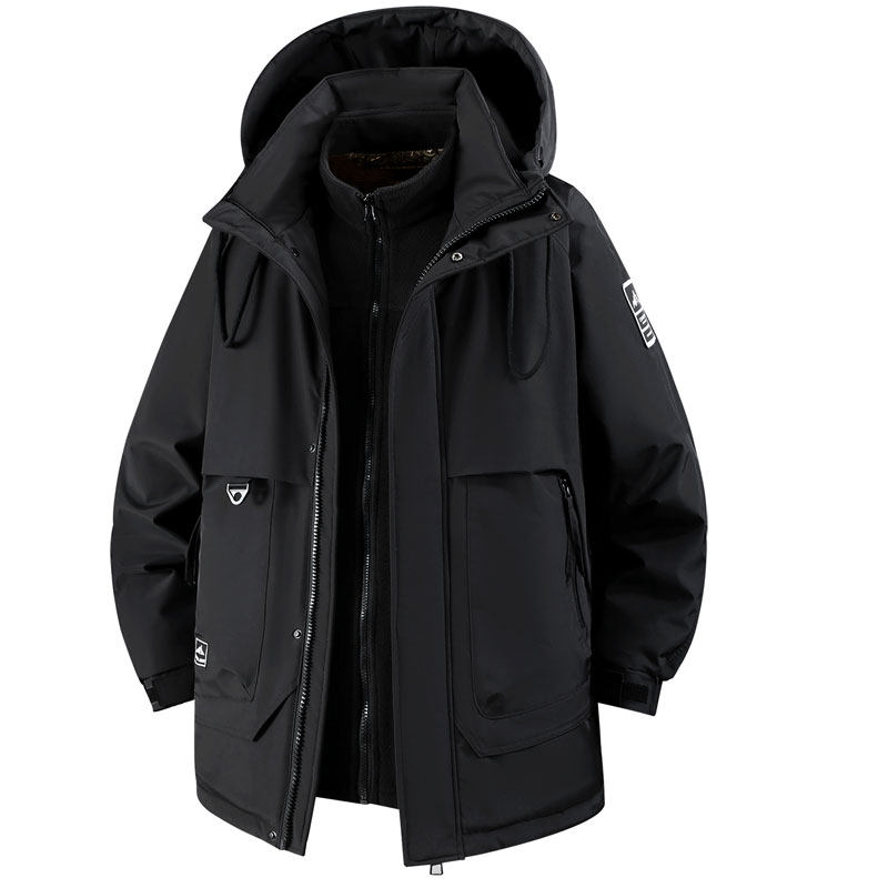 一衣三穿棉衣冲锋衣胖子外套棉服