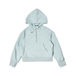 女童短款连帽外套2024秋冬新款儿童宽松半拉链卫衣中大童运动上衣