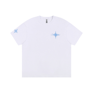 ATRY北极星花体刺绣T恤男款春季新款潮牌撞色字母印花短袖打底衫