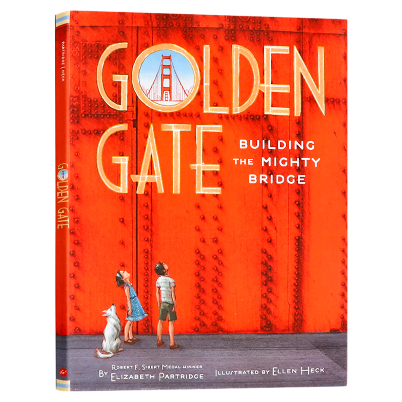 金门大桥 英文原版绘本 Golden Gate 建造雄伟的大桥 儿童建筑科普图画书 艺术版画插图 3-8 岁亲子共读启蒙 激发探索欲 全彩精装