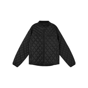 Oneup立领菱形格轻薄羽绒服男90%白鸭绒加厚保暖短款高级外套情侣