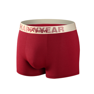 猫人本命年红色内裤男款青少年发育期初高中生男孩纯棉四角短裤头