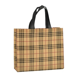 格子纹高档无纺布覆膜礼品袋男女服装店手提购物袋定制印LOGO店名