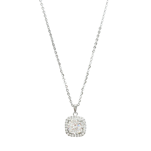 方糖家 纯银精致轻奢D色莫桑钻方糖吊坠锁骨链高级感女款2026新款