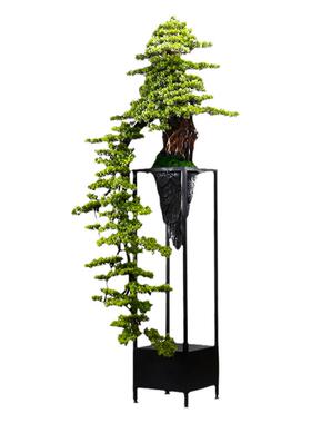 仿真迎客松盆景摆件假树绿植盆栽