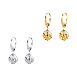 Tender Society Tensi系列凹陷金球耳圈金色银色简约耳环半球项链