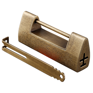 中式通用型门锁子老式复古代鼻子锁铜锁插销锁仿古锁头横开铜挂锁