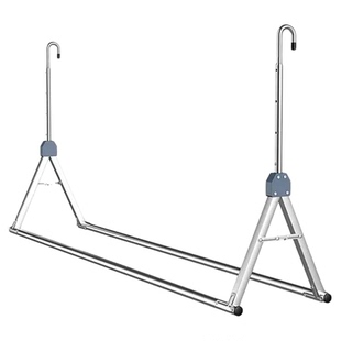 晾衣架阳台家用升降伸缩晾衣杆不锈钢悬挂式晒被子床单神器双挂杆