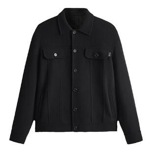 太平鸟男装秋冬新款休闲时尚夹克绵羊毛混纺外套局系行政外套