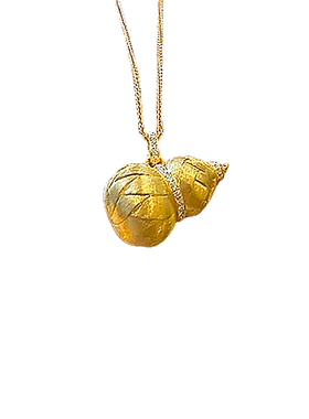 新中式18K金古法葫芦镶钻锁骨链