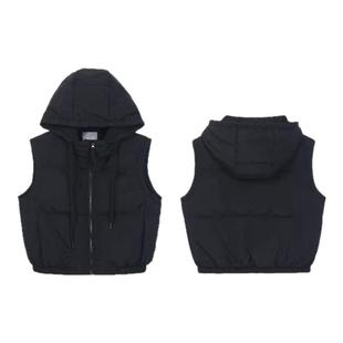 北欧时刻厚实保暖羽绒马甲春季2026新款无袖连帽双色保暖宽松外套