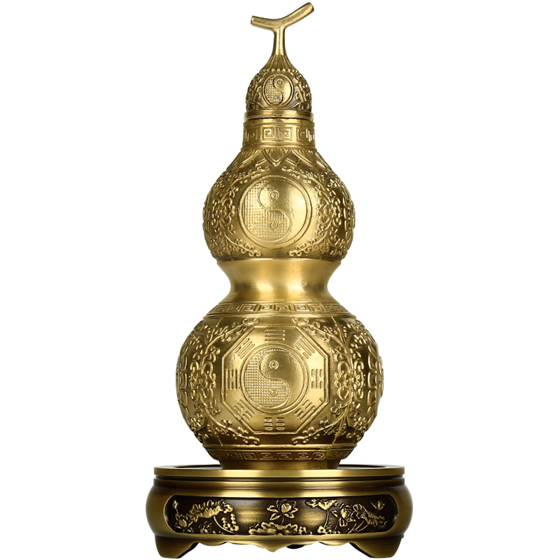 家宅平安開口八卦銅葫蘆旺宅黃銅擺件玄關(guān)客廳國風(fēng)新中式裝飾擺件