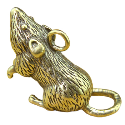 挂件手工本命年生肖老鼠纯黄铜