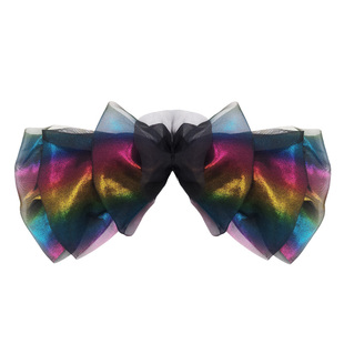 人鱼姬彩色网纱大蝴蝶结头饰女发夹大号公主头弹簧夹女后脑勺发饰