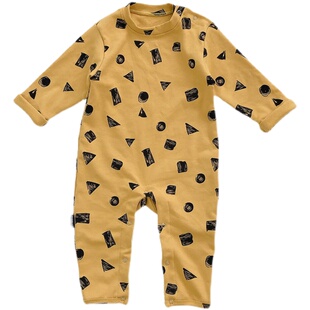 ins风婴儿衣服春秋套装女男宝宝连体衣睡衣薄款洋气春装可爱外出