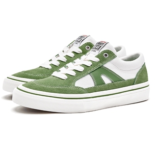 VISION官方 STICK苹果绿拼色街头低帮运动板鞋翻毛皮帆布鞋女款