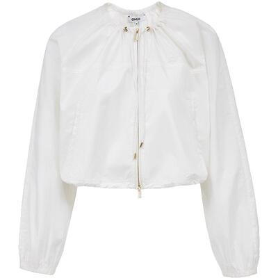 ONLY纯棉长袖纯色短款外套