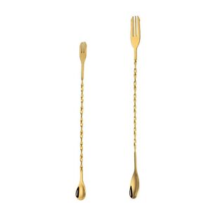 咖啡奶茶304不锈钢长吧勺长柄搅拌棒鸡尾酒调酒棒搅拌勺巴勺吧匙