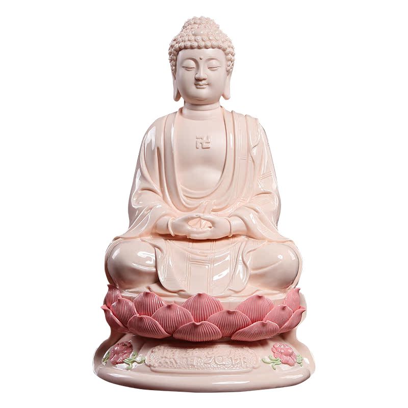 戴玉堂陶瓷摆件合家平安西方三圣