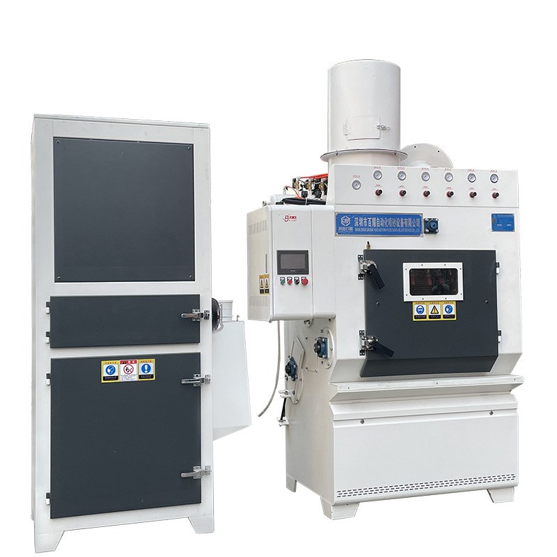 深圳厂家供应吸入式喷砂机6支枪滚筒履带式自动毛边机干式喷沙