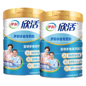伊利欣活中老年高钙低脂奶粉老人