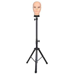 假发头模支架三脚架抿嘴哥模特头美发专用假人头理发店练习落地架