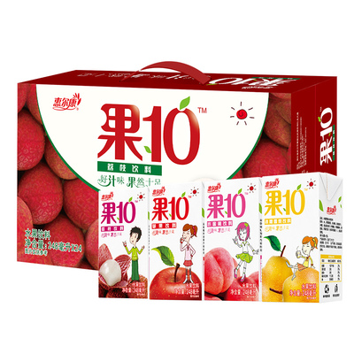 惠尔康果10荔枝饮料24盒清爽解腻