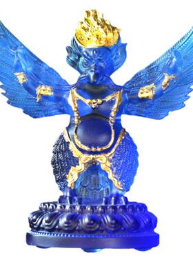 古法琉璃金翅大鹏鸟迦楼罗鸟雷鸟护法泰国佛像佛具工艺品摆件
