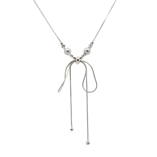 超美ins蝴蝶结项链轻奢小众女锁骨链2024新款爆款颈链蛇骨链配饰