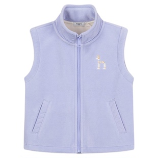 hazzys哈吉斯童装女童马甲2025秋新中大童摇粒绒舒适保暖背心