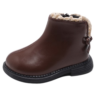 女童短靴2025新款秋冬宝宝防滑皮靴公主单靴小女孩洋气儿童马丁靴