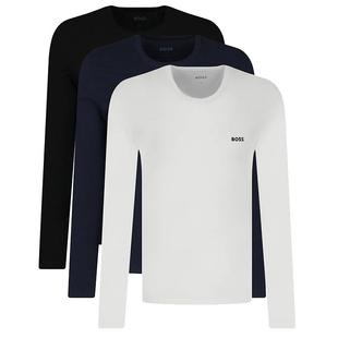 Hugo Boss黑标  男士纯棉三件装圆领长袖T恤 50492321 10243514